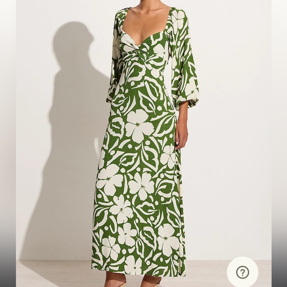NWT Faithfull the Brand The Ondina Midi Dress in Pavito Floral Olive